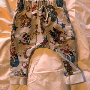 Rock Your Baby Tattoo Print Joggers - Multicolor